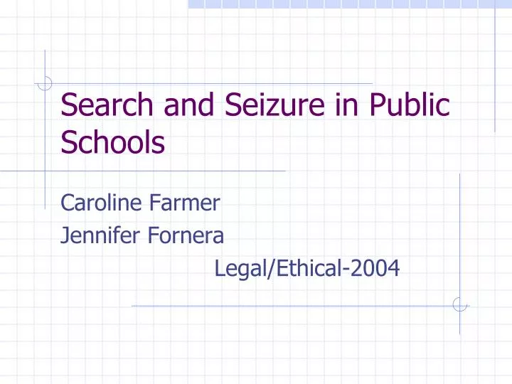 search and seizure in the public search and seizure in the public