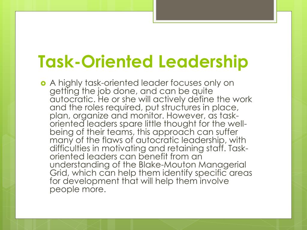 leadership task oriented