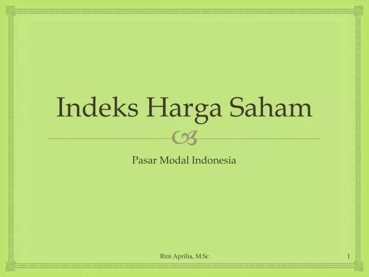 PPT - Indeks Harga Saham PowerPoint Presentation, free download - ID