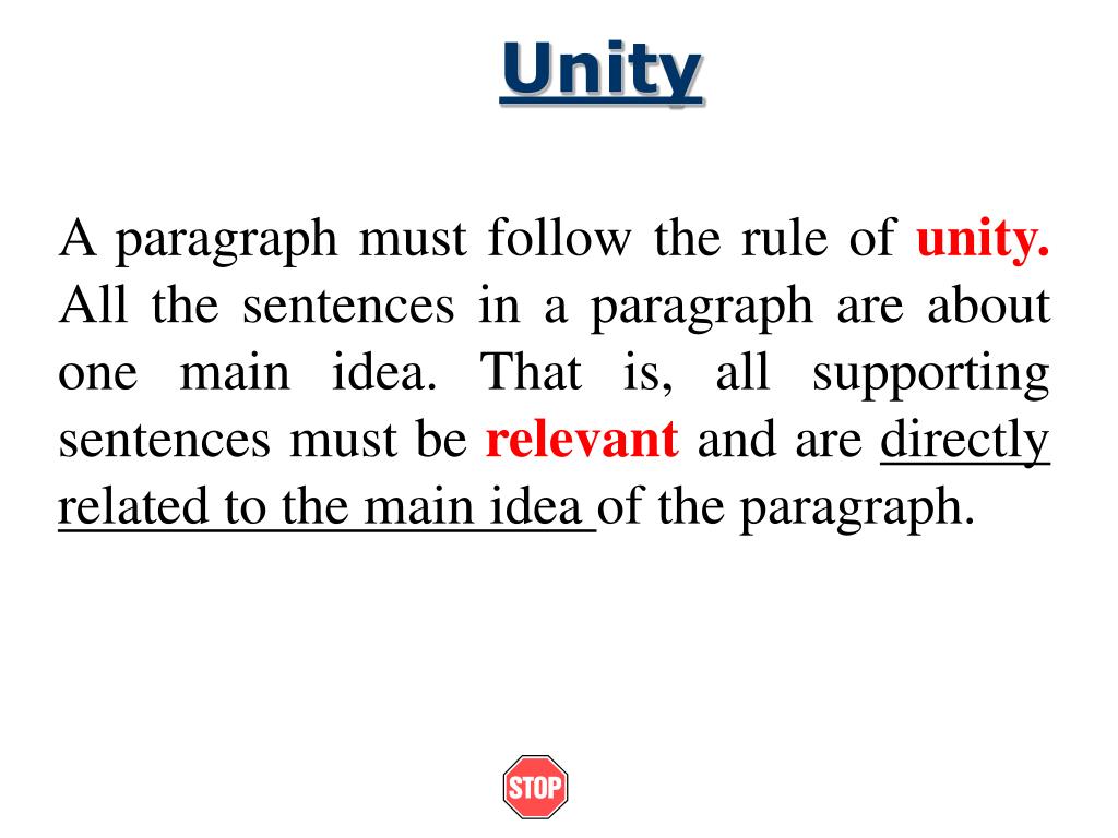 what is unity in essay writing