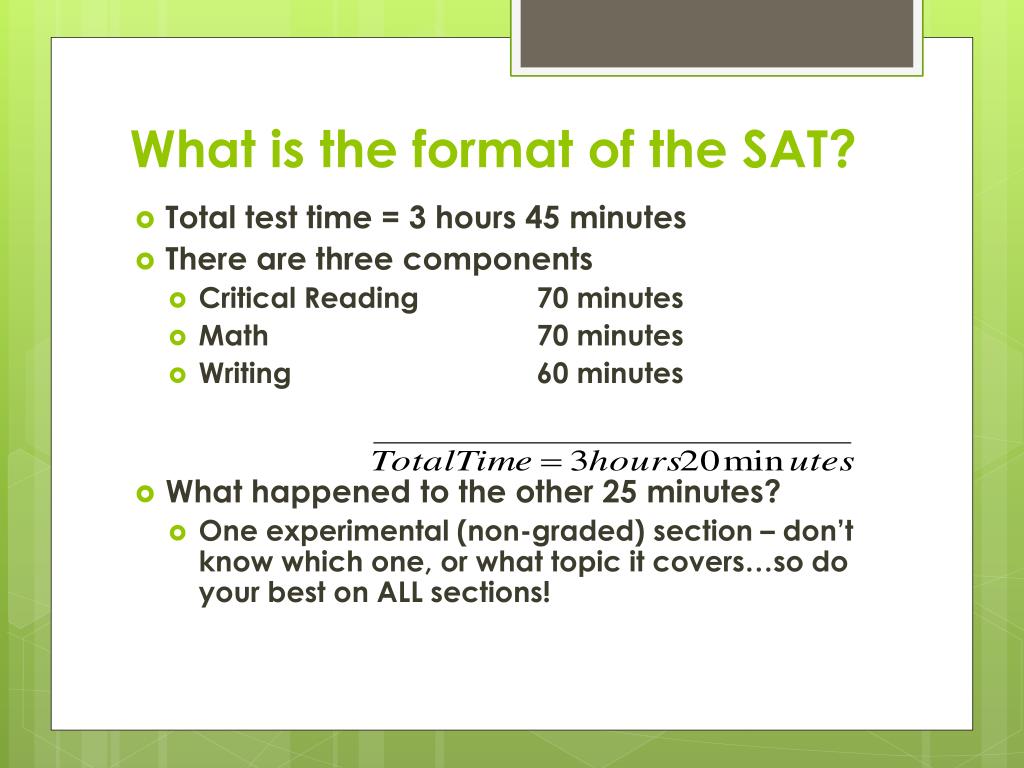 PPT - Scholastic Aptitude Test (SAT) PowerPoint Presentation, free download  - ID:1997709