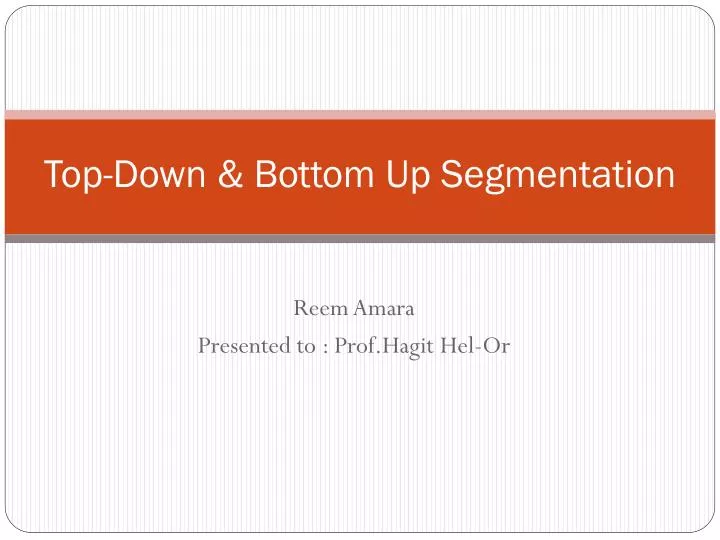 top down bottom up segmentation n.