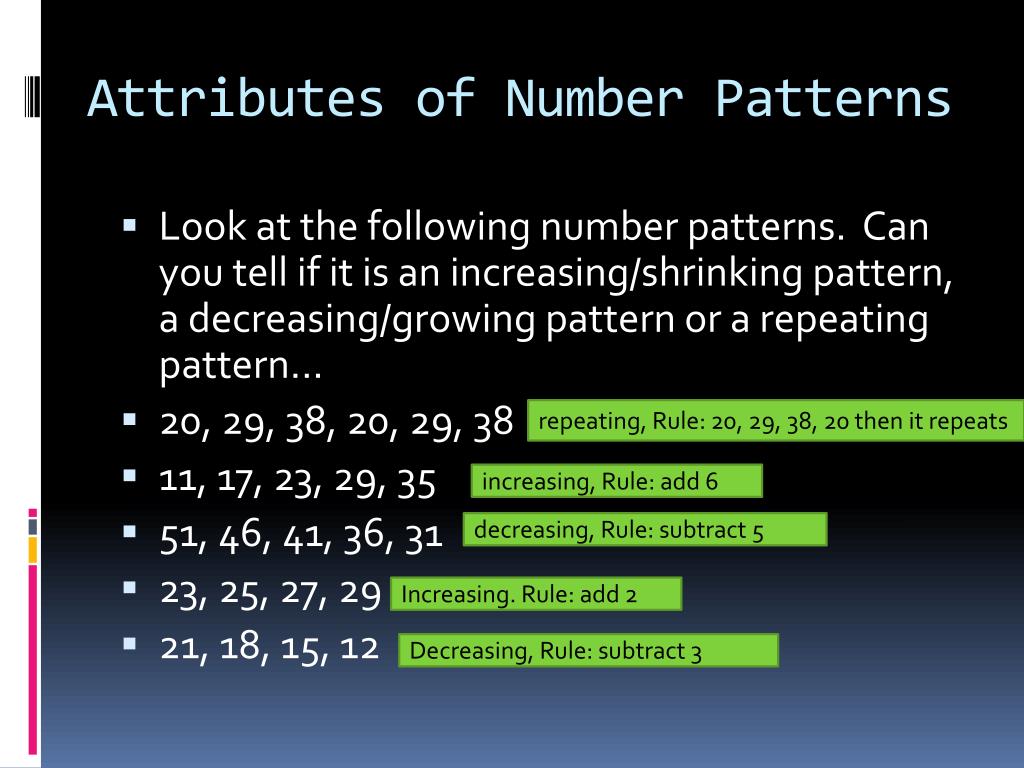 PPT - Number patterns in math PowerPoint Presentation, free download ...