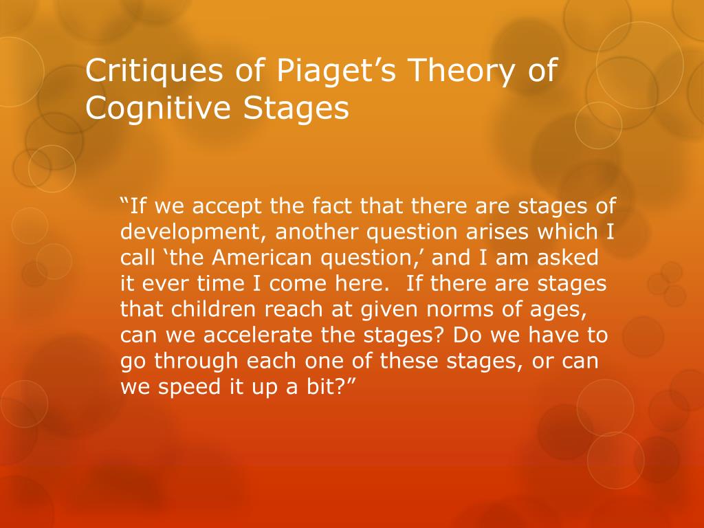 Critiques top of piaget