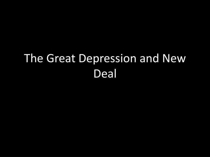 the great depression and new deal n.