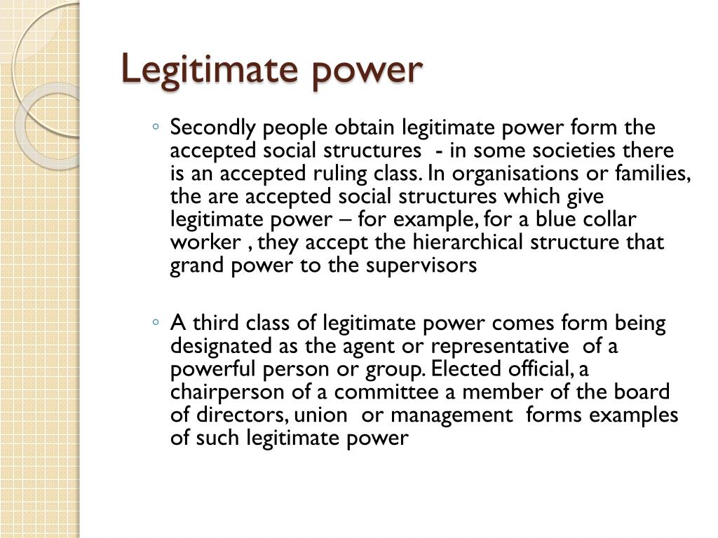essay on legitimate use of power
