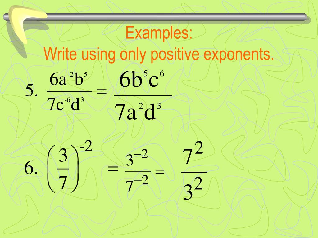 How To Make Exponents Positive