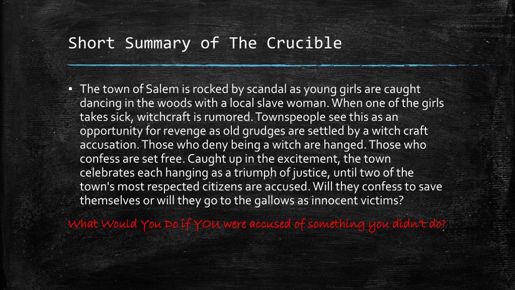 what is the thesis of the crucible