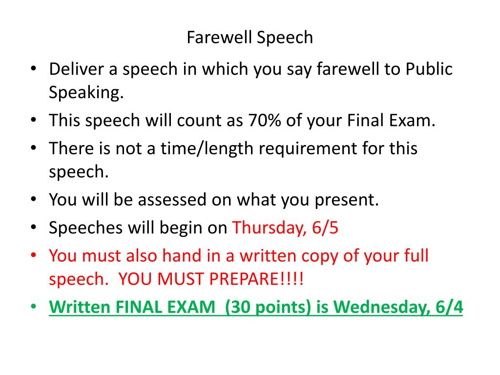 writing a good leaving speech