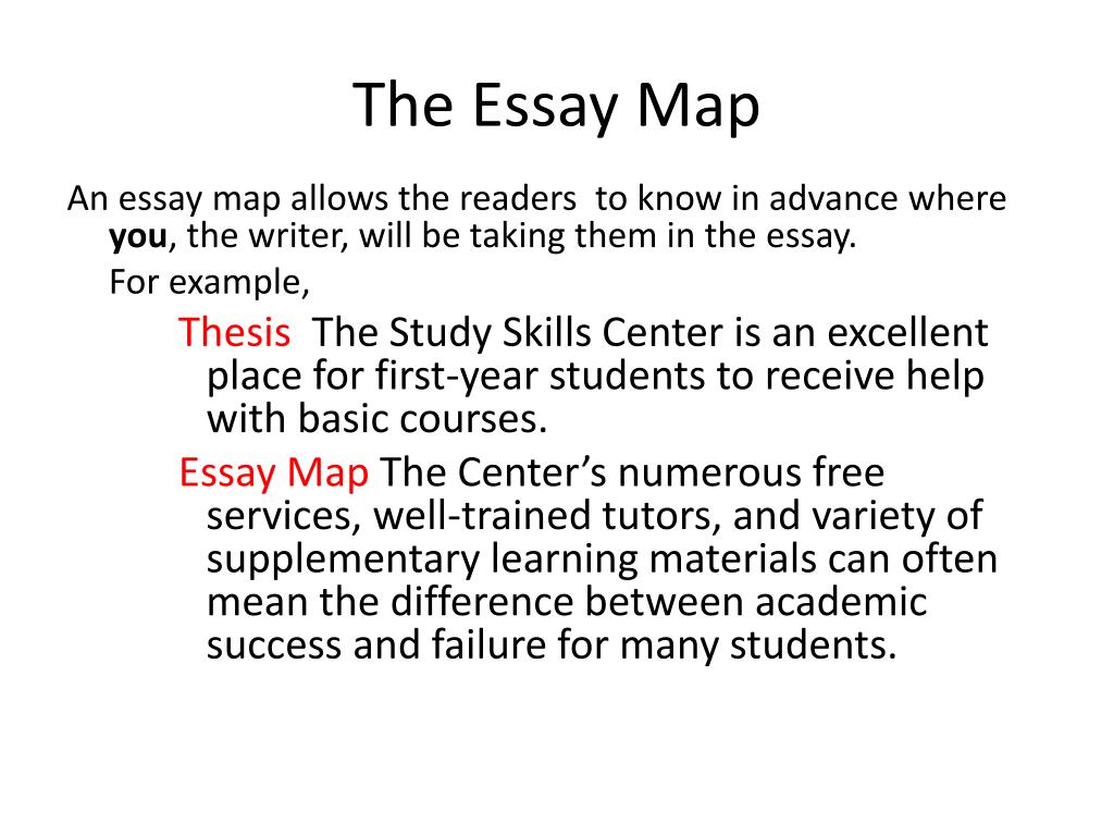 thesis with essay map