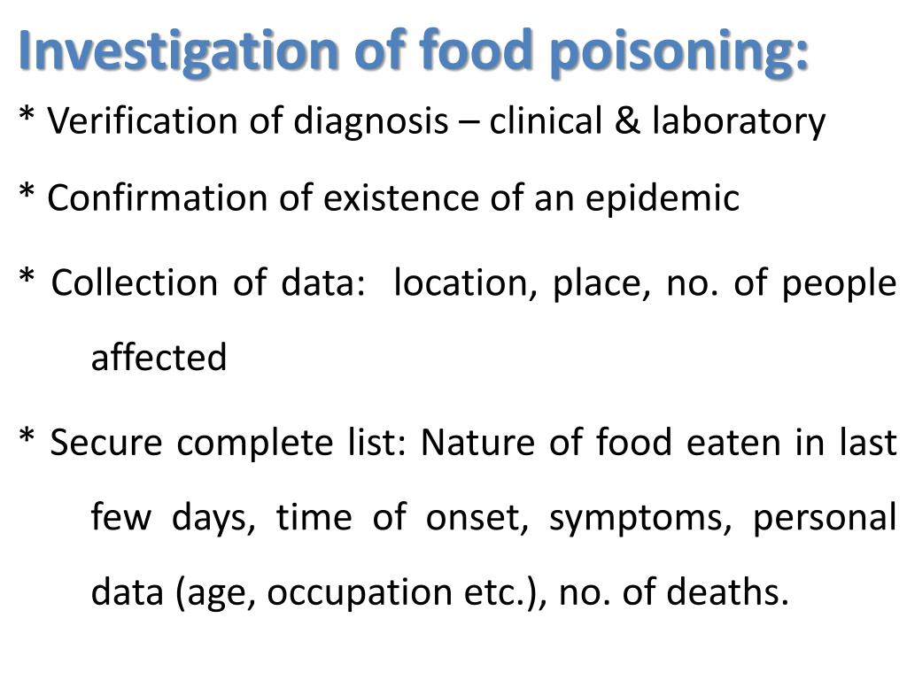 research project on food poisoning