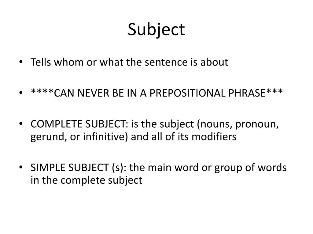 what is the subject of a sentence what is the subject of a sentence