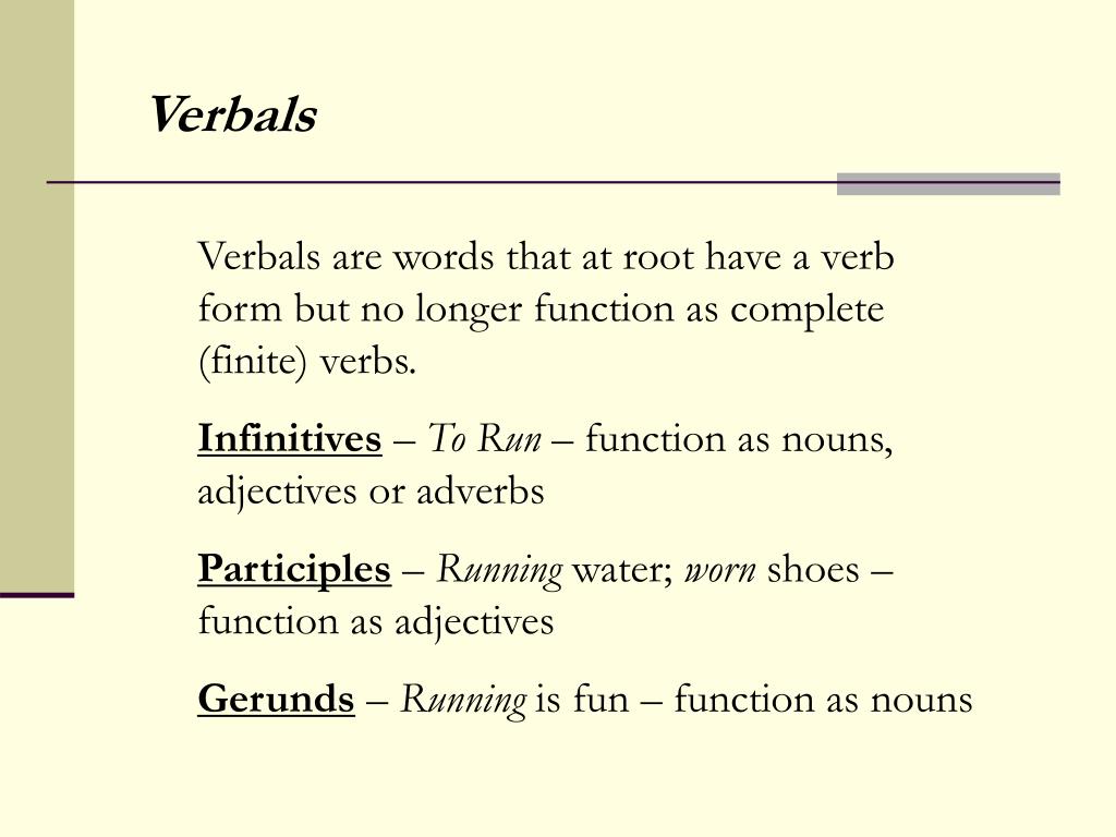 Verbs function