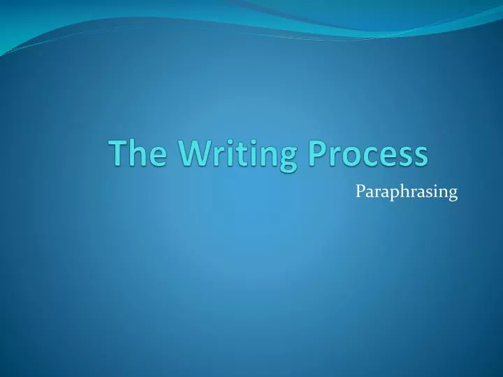 the writing process n.