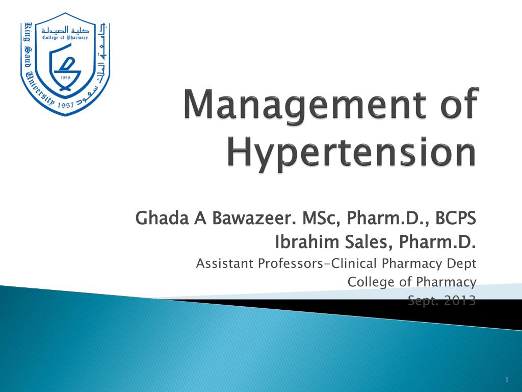 diabetes hypertension treatment guidelines ppt