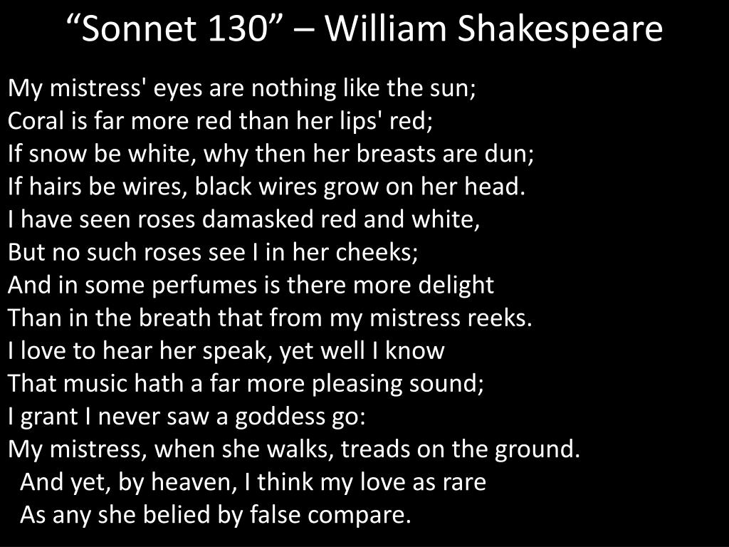PPT - Sonnet 130 PowerPoint Presentation, free download - ID:2241265