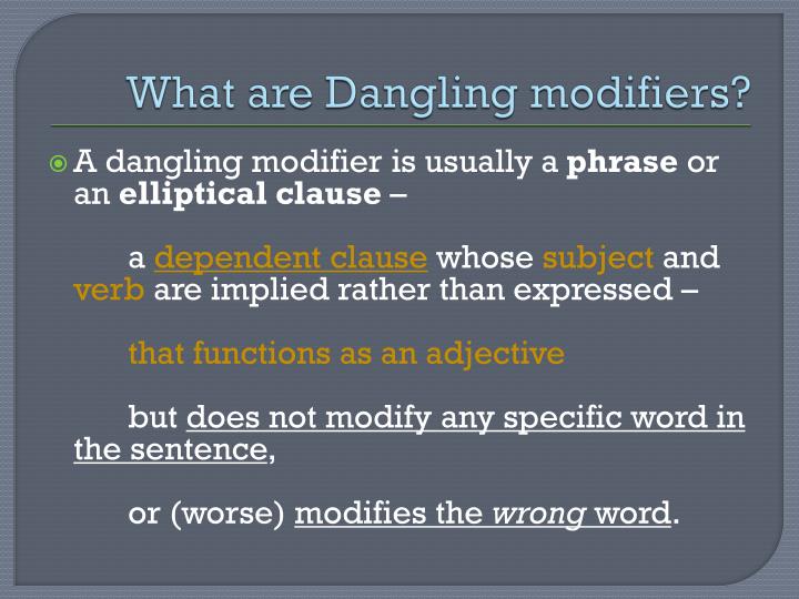 Misplaced modifiers examples ppt to pdf