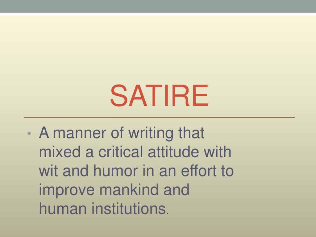 the purpose of satire is to quizlet