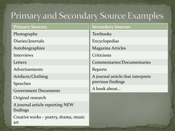 PPT - Primary vs. Secondary Sources PowerPoint Presentation - ID:2242987