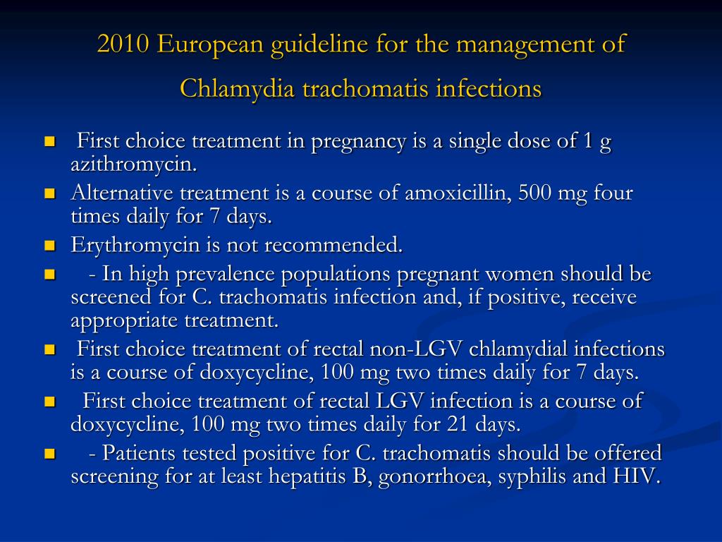 2010 european guideline for the management of chlamydia trachomatis infecti...