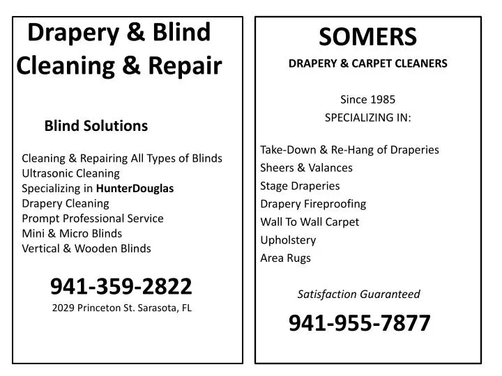 drapery blind cleaning repair n.