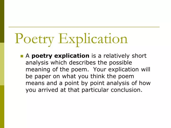 poem for explication essay