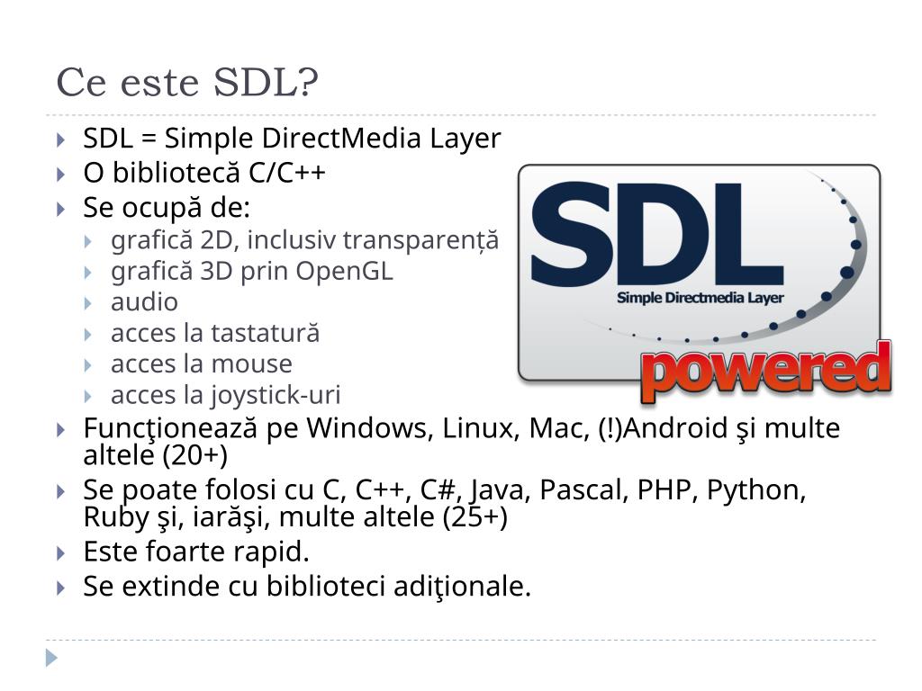 PPT - Grafică în C/C++ cu ajutorul bibliotecii SDL PowerPoint Presentation  - ID:2245861