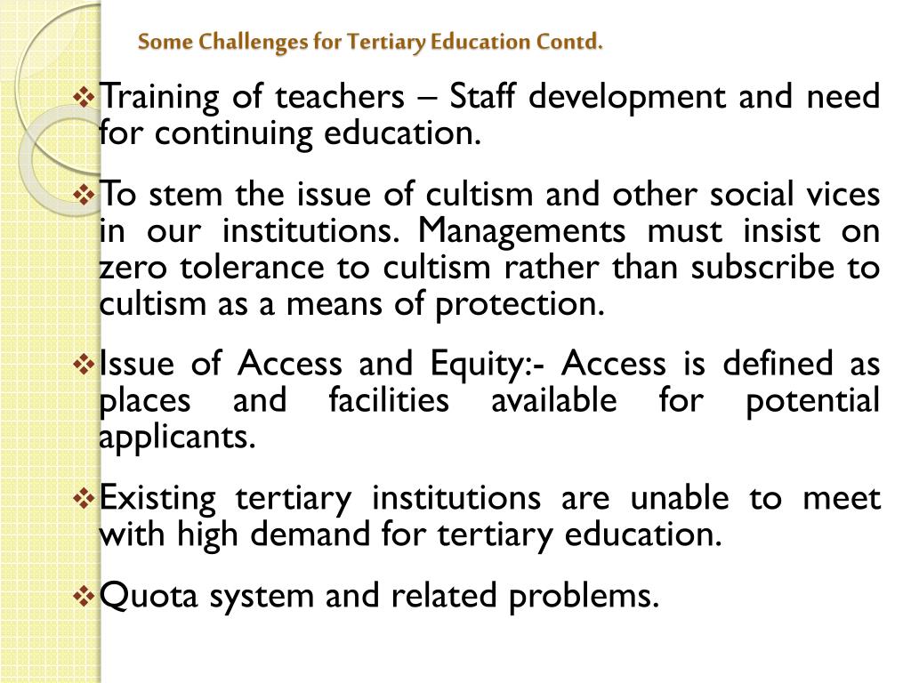 challenges in tertiary education