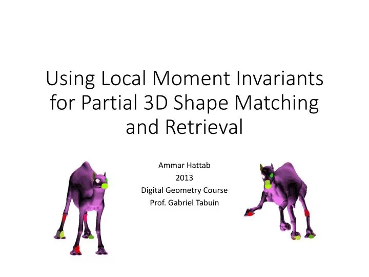 ppt-using-local-moment-invariants-for-partial-3d-shape-matching-and