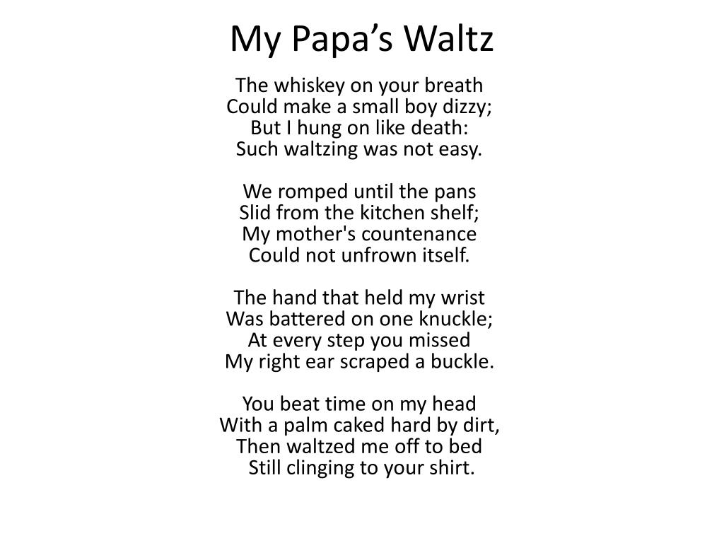essay on papa's waltz poem