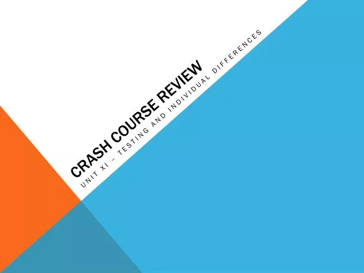 crash course review n.