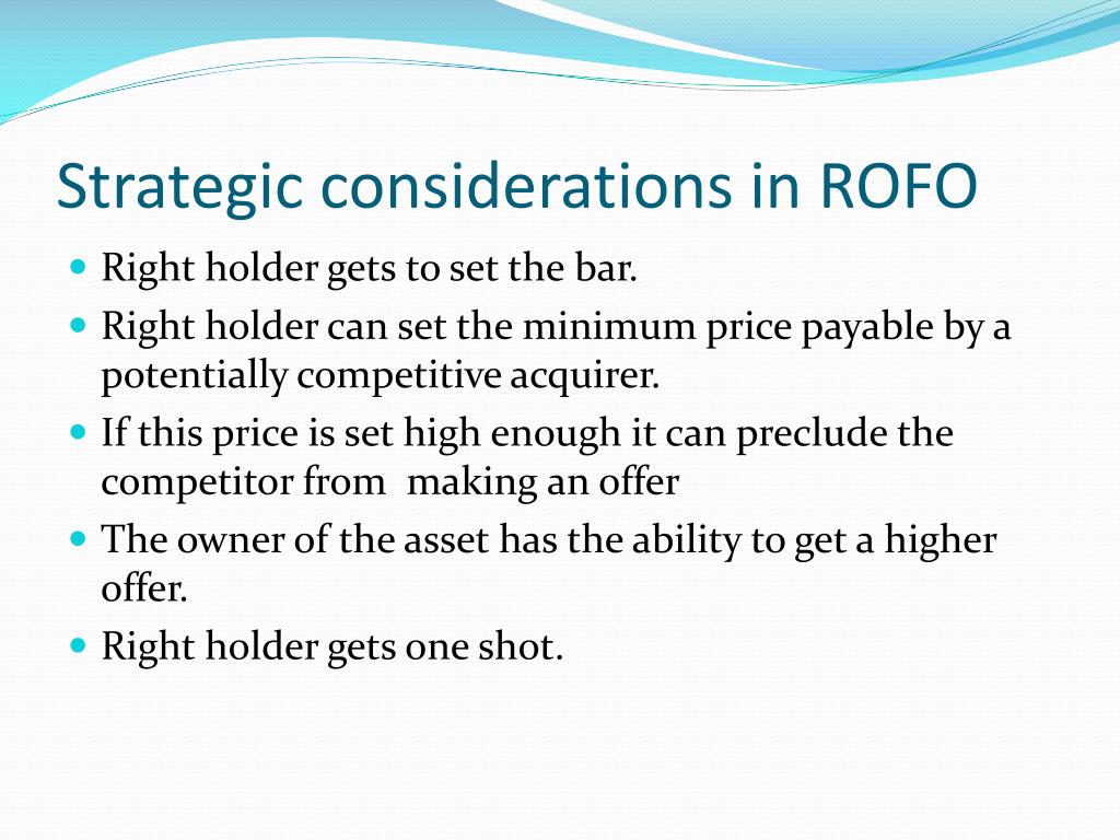 PPT Healthcare Finance ROFO and ROFR Agreements in Acquisitions