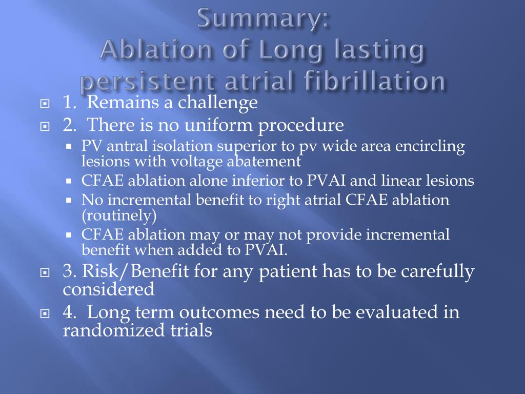 PPT Ablation of Persistent and Long Lasting Persistent Atrial