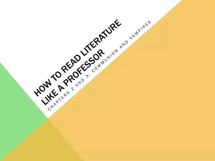 how to read literature like a professor n.