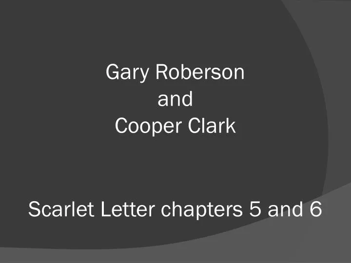 scarlet letter chapters 5 and 6 n.