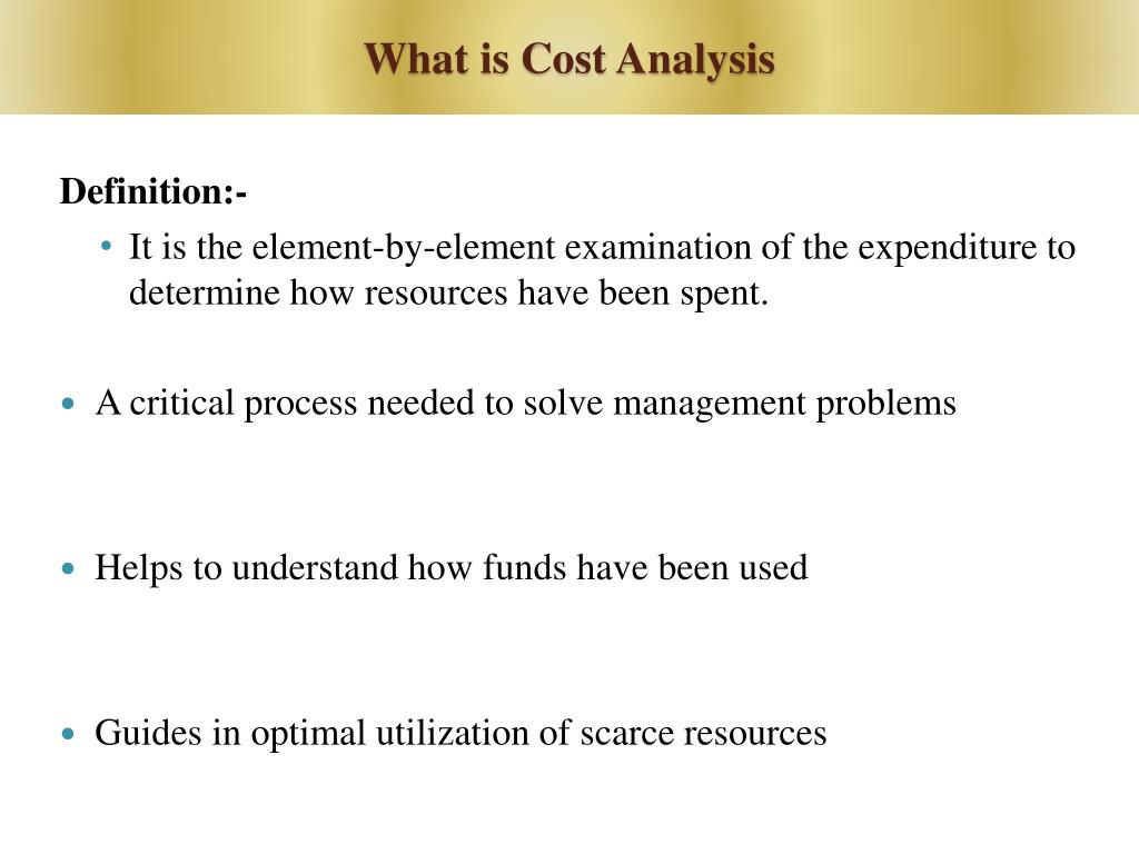 meaning of cost analysis