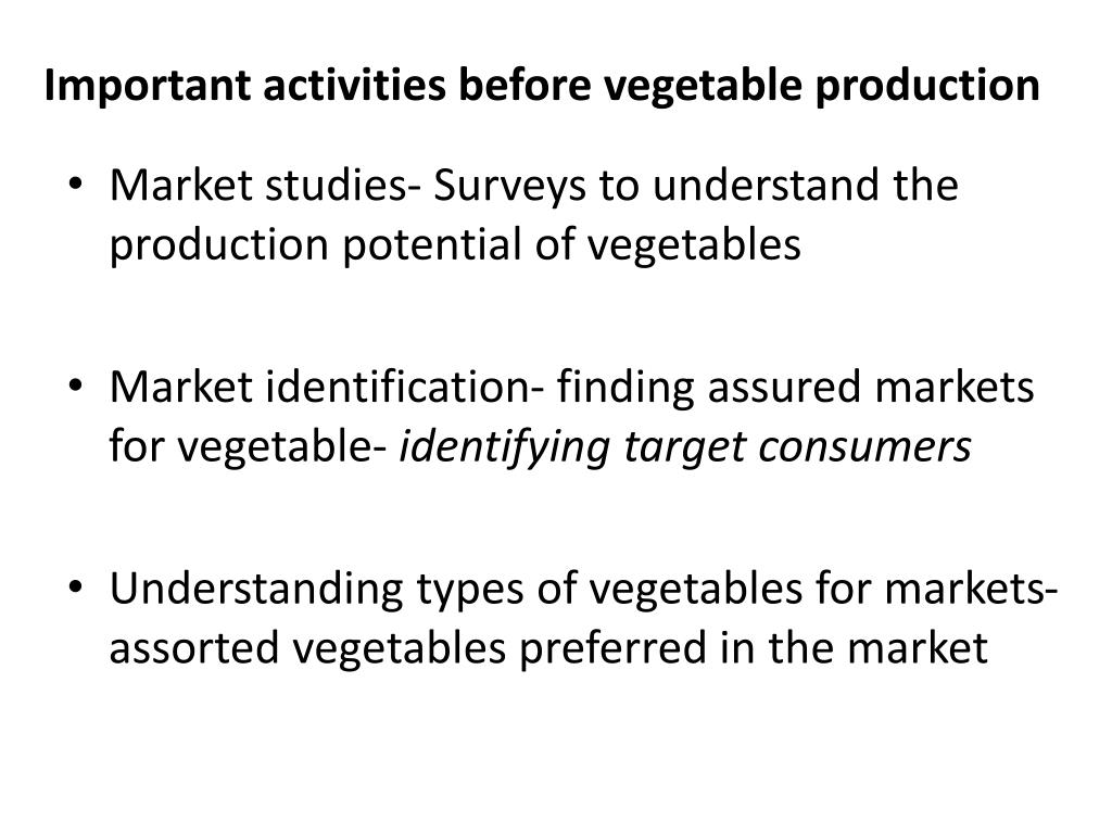 PPT Vegetable Production and Marketing Awareness PowerPoint