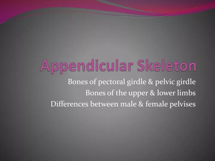 Ppt Appendicular Skeleton Powerpoint Presentation Free Download Id