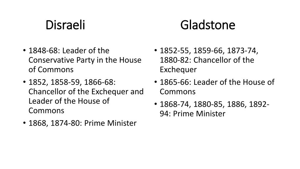 PPT Politics in the Age of Gladstone and Disraeli PowerPoint