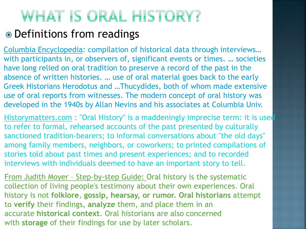 oral history powerpoint presentation