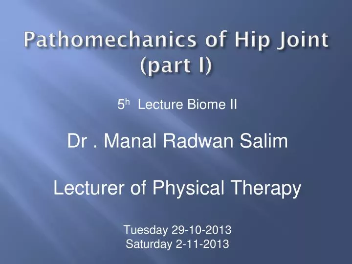 pathomechanics of hip joint part i n.