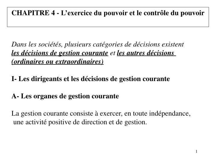Exercice Par Tout Autre Moyen D'un Pouvoir De Contrôle