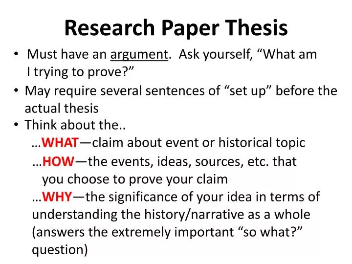 research paper or thesis