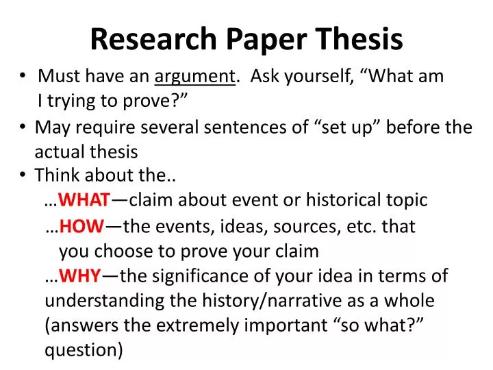 where is the thesis statement in a research paper