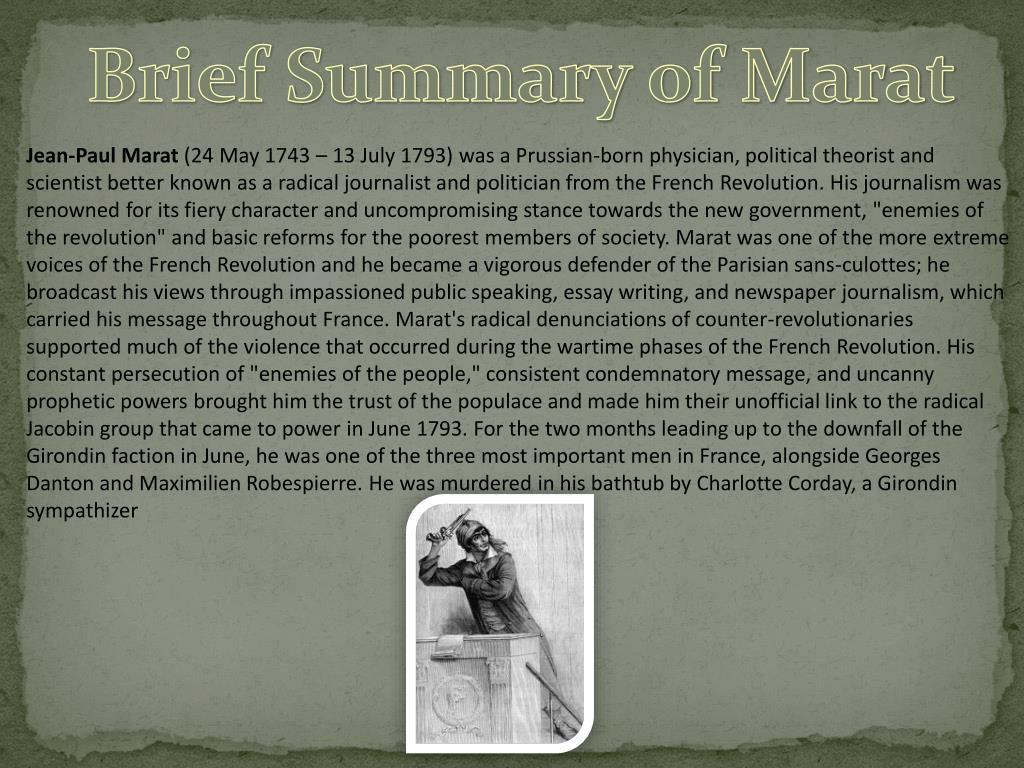 PPT - Jean Paul Marat “The people’s friend” (1743-1793) PowerPoint ...