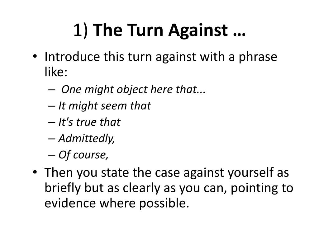 counter argument phrases