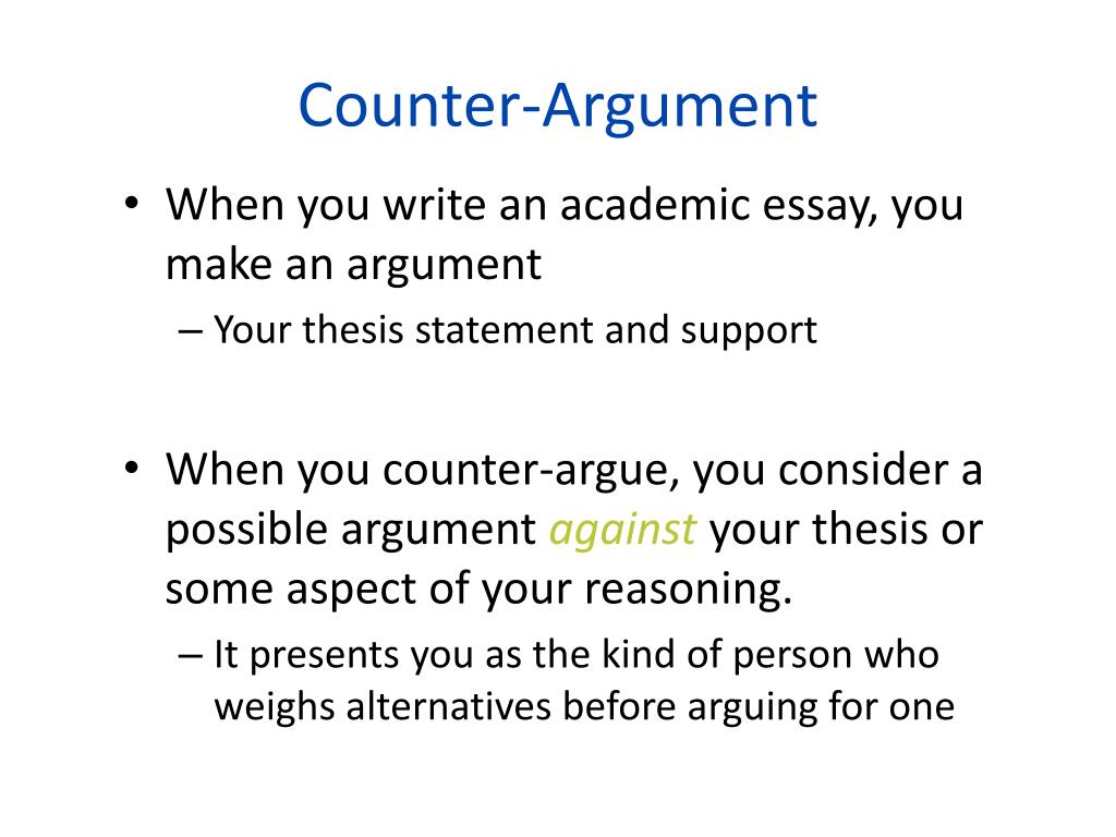PPT - Counter-Argument PowerPoint Presentation, free download - ID