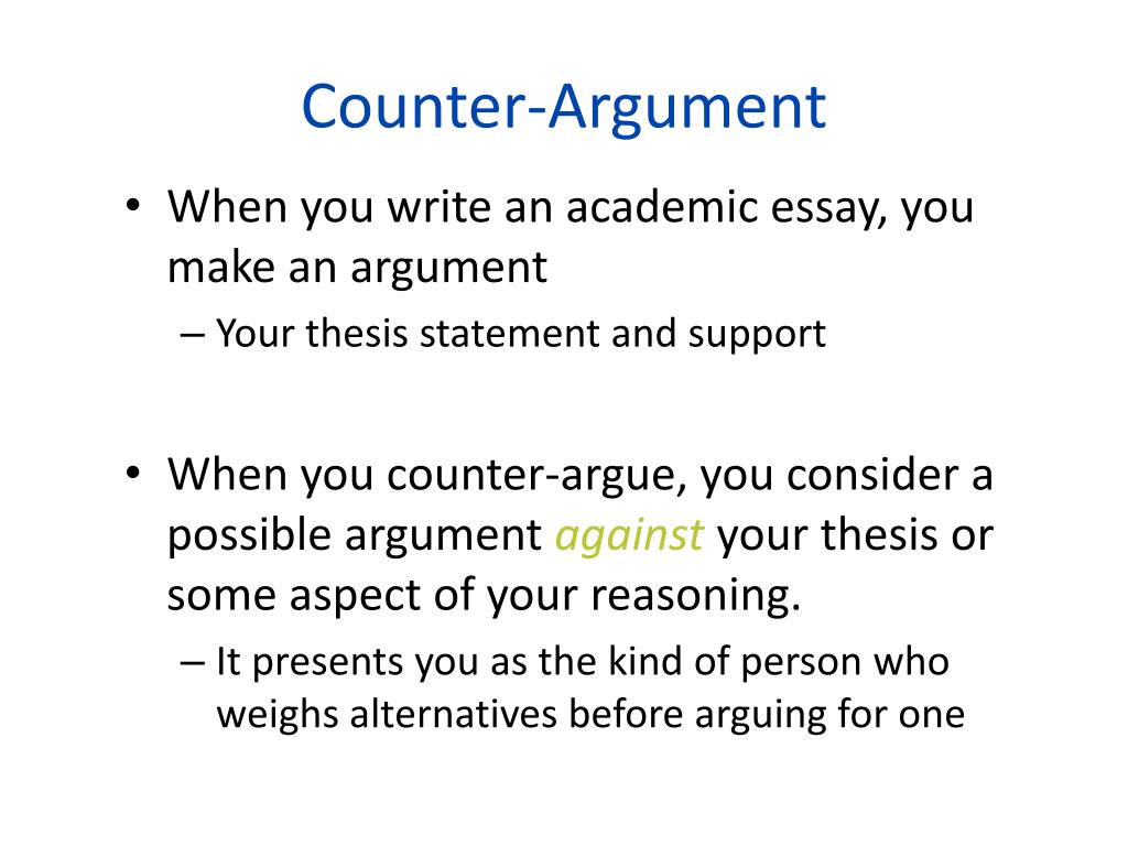 example of counter argument in essay