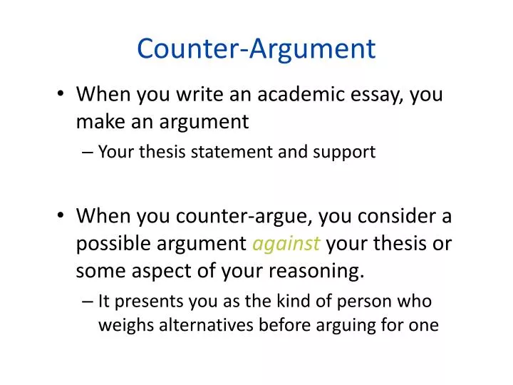 what is a counter argument in an essay example