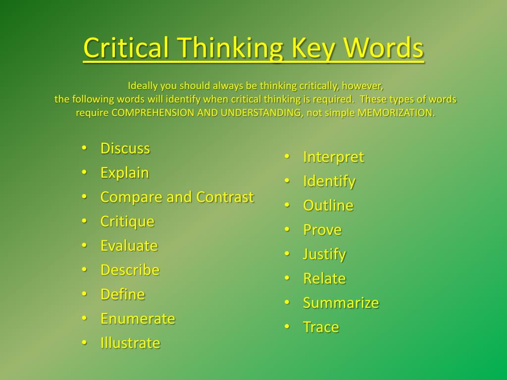 to critical thinking another word